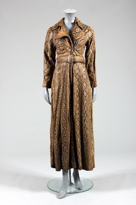 Lot 171 - An Ossie Clark snakeskin maxi coat, late 1960s,...