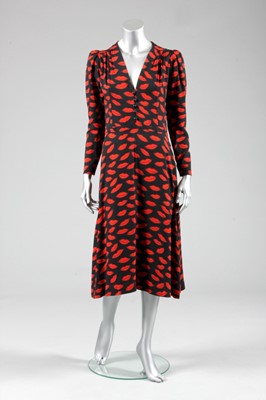 Lot 177 - An Yves Saint Laurent 'Lips' print dress,...