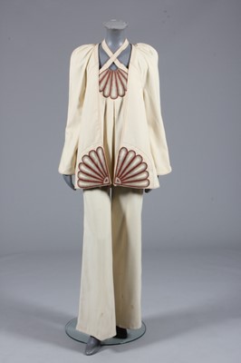 Lot 216 - A Bill Gibb embroidered wool ensemble, circa...