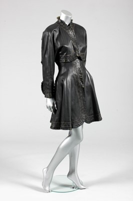 Lot 221 - A fine Azzedine Alaa black leather coat, 1987,...