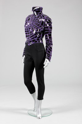 Lot 226 - A Thierry Mugler purple suede and black patent...