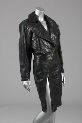 Lot 228 - An Azzedine Alaïa black leather `zipper' dress,...