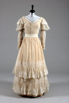 Lot 115 - A needlerun lace bridal/summer gown, circa...