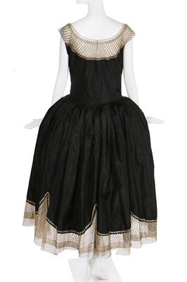 Lot 67 - A Jeanne Lanvin couture black taffeta robe de style, French, Summer 1925