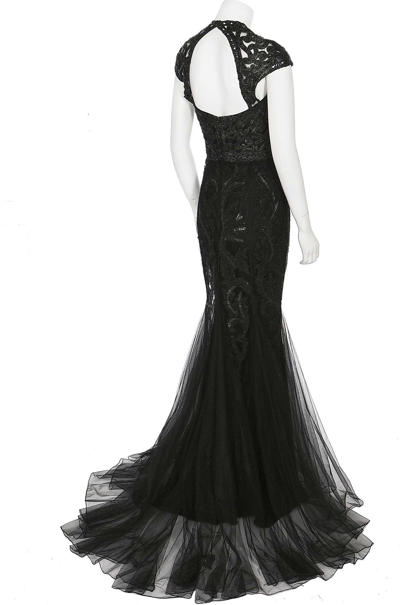 Lot 230 - A good Ralph Lauren black tulle evening gown