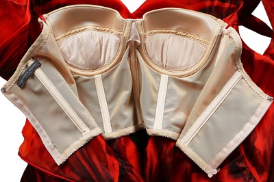 Lot 250 - A Sarah Burton for Alexander McQueen flame-red silk-organza gown, Resort 2011