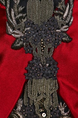 Lot 249 - An Alexander McQueen embroidered scarlet satin dress, 'Angels & Demons' collection, Autumn-Winter 2010-11