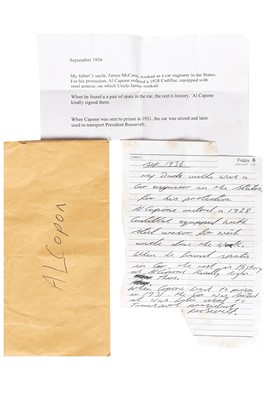 Lot 46 - A rare pair of spats autographed by Al (Scarface) Capone, 1920s