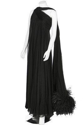 Lot 136 - A Valentino Garavani couture black chiffon evening gown, circa 1969