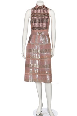 Lot 137 - A Valentino Garavani couture beaded lamé cocktail dress, 1968-69