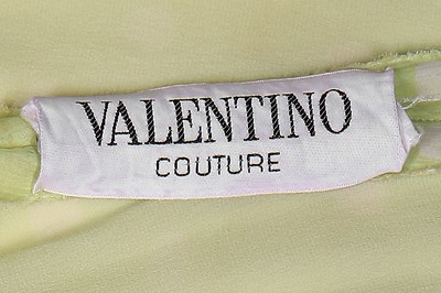 Lot 166 - A Valentino Garavani couture lime chiffon polka-dot dress, 1972