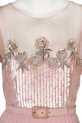 Lot 178 - A Valentino Garavani couture sequined pink chiffon cocktail dress, early 1980s