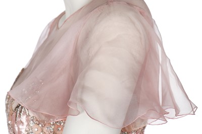 Lot 178 - A Valentino Garavani couture sequined pink chiffon cocktail dress, early 1980s