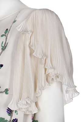 Lot 179 - A Valentino Garavani couture sequined ivory silk evening gown, circa 1983