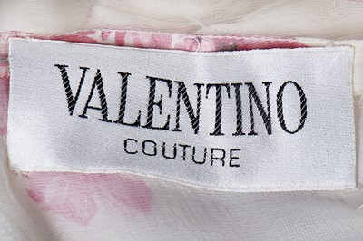 Lot 180 - A Valentino Garavani couture floral printed damask satin cocktail dress, circa 1983