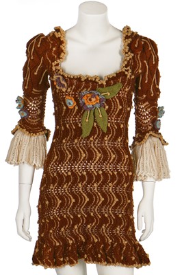 Lot 208 - A good and rare Vivienne Westwood lace-knit wool dress, 'On Liberty' collection, Autumn-Winter 1994-95