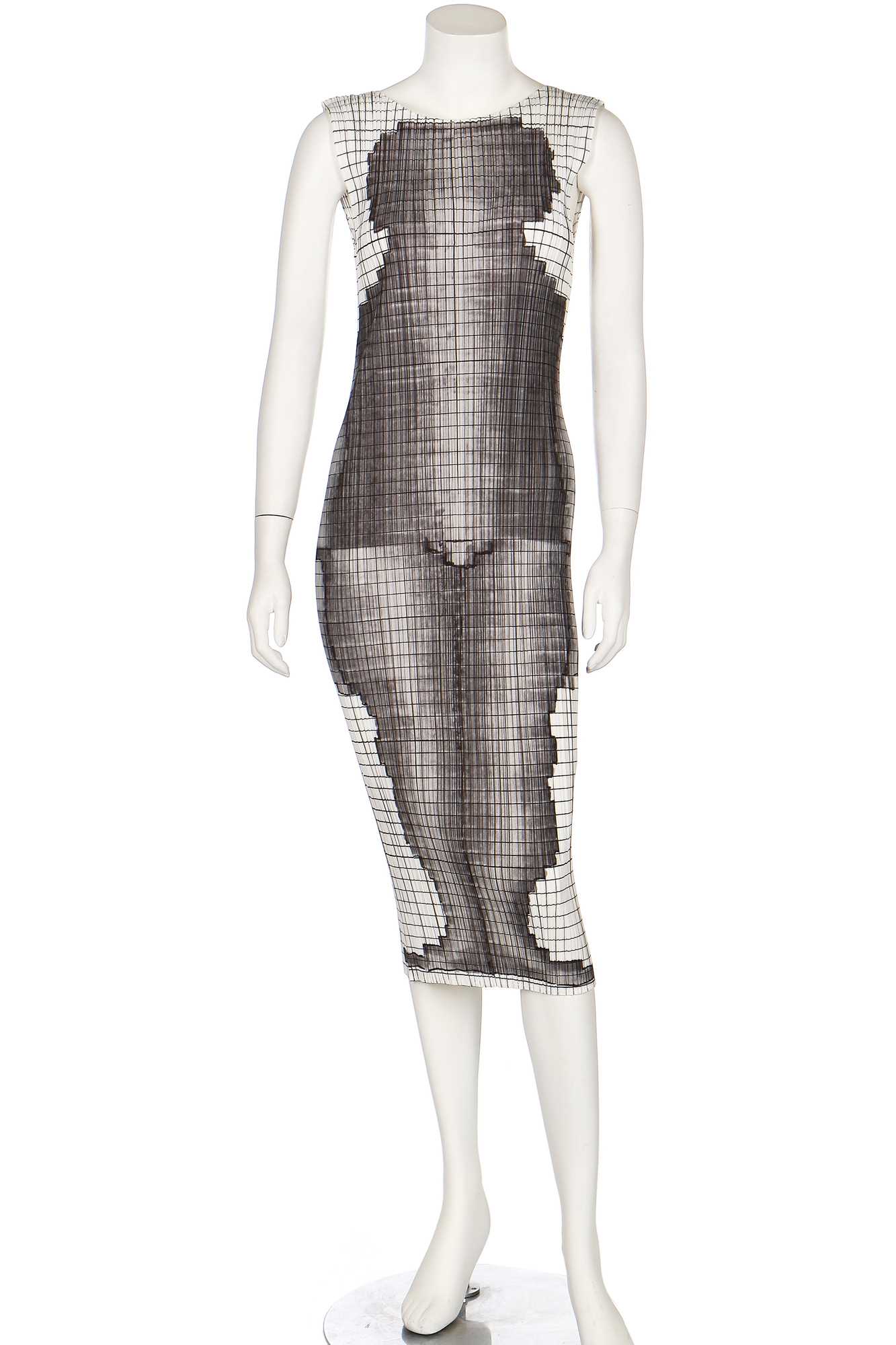 Lot 284 - An Issey Miyake Guest Artists Series No 3 pleated polyester dress, the design by Tim Hawkinson, 1998