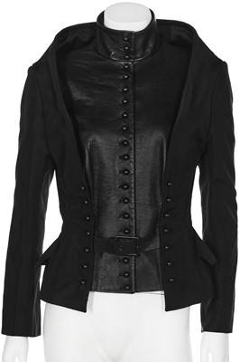 Lot 198 - An Alexander McQueen black faille jacket , 'Supercala...' collection, A/W 2002-3