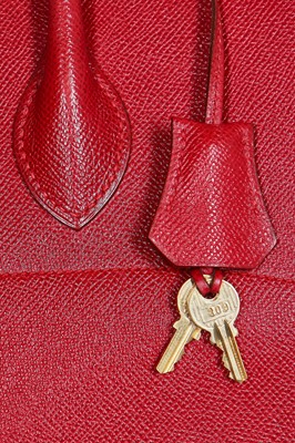 Lot 3 - An Hermès cherry-red epsom leather Bolide bag, 1994