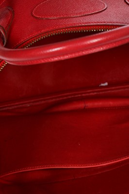 Lot 3 - An Hermès cherry-red epsom leather Bolide bag, 1994