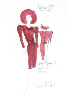 Lot 186 - Three Victor Edelstein fashion sketches for...