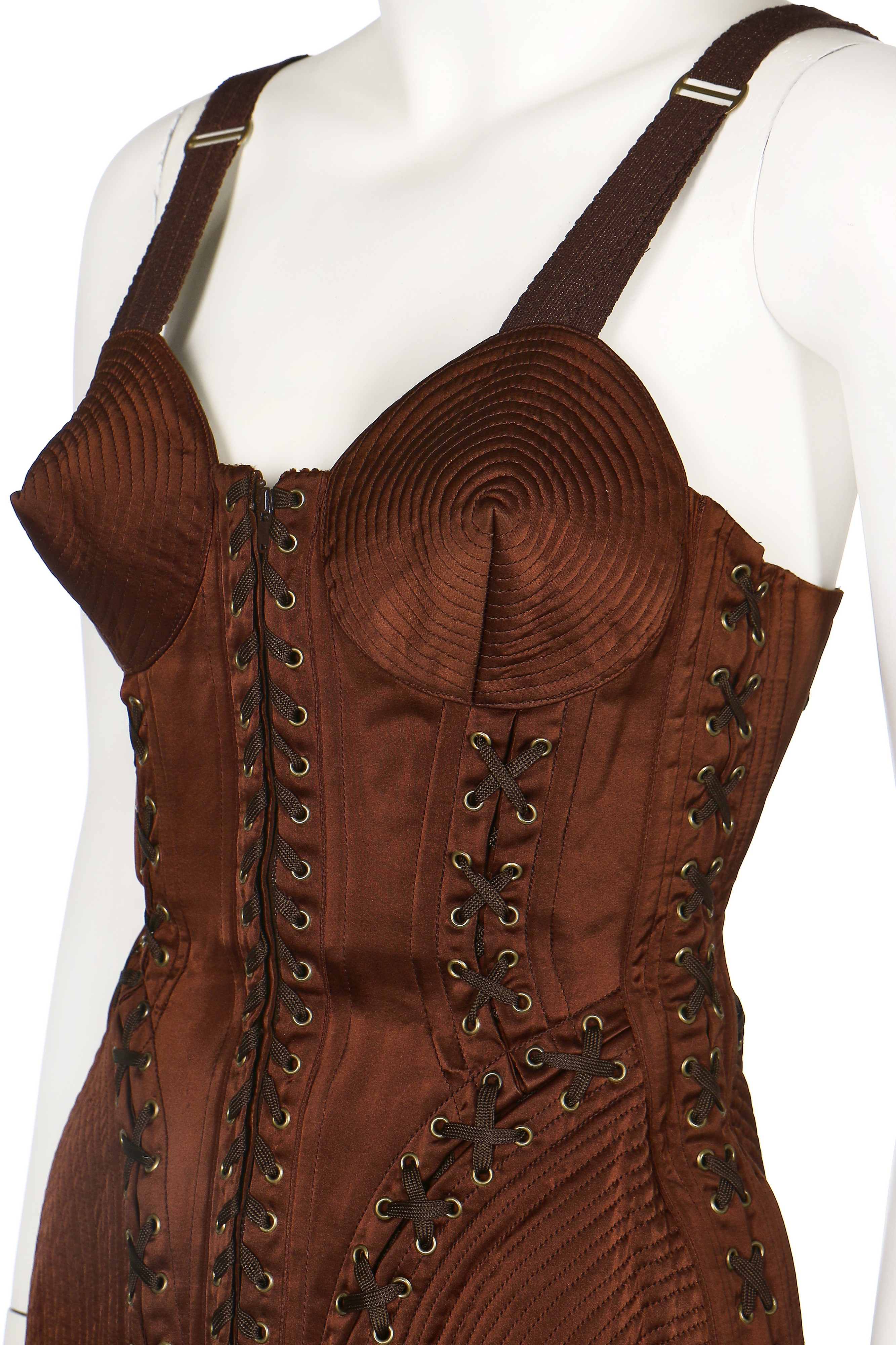 Jean Paul Gaultier Brown Leather Corset Made From Three Belts, ss