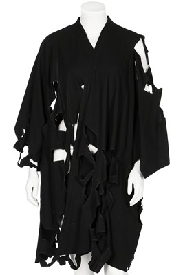 Lot 272 - A Yohji Yamamoto black cutwork cotton kimono jacket, probably 1984-85