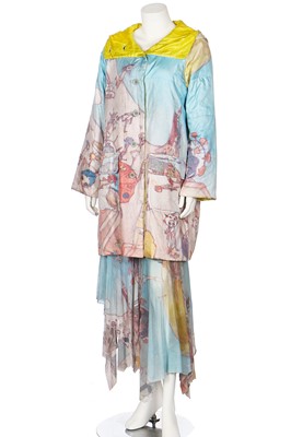 Lot 280 - An Issey Miyake fantasy-print dress and coat, circa 1995