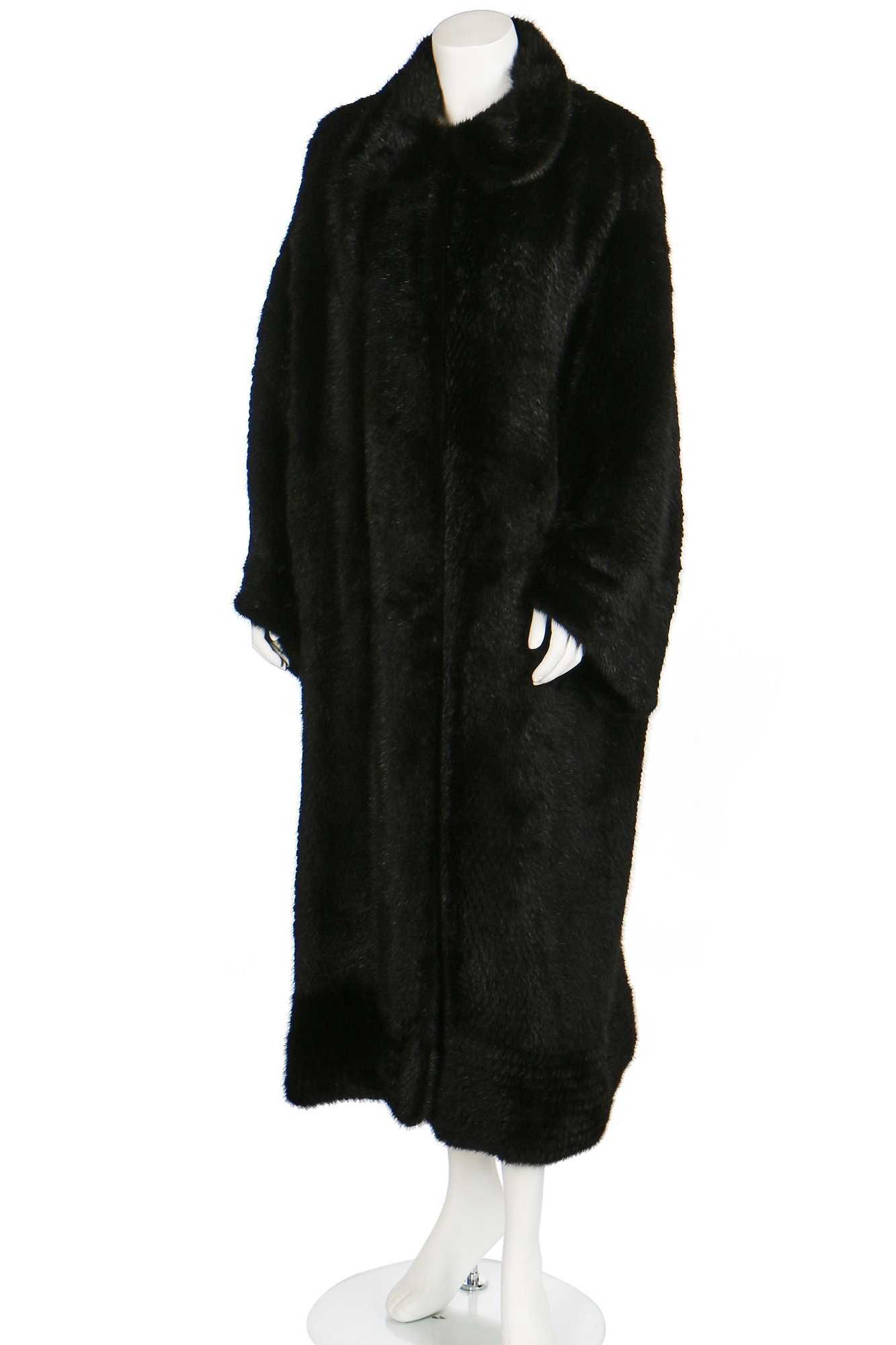 Lot 22 - A Christian Dior knitted black mink coat, 1990s