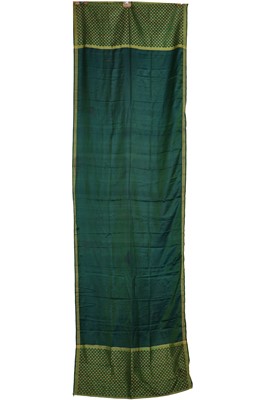 Lot 437 - Spitalfields peacock blue-green changeable stole, 1810-20