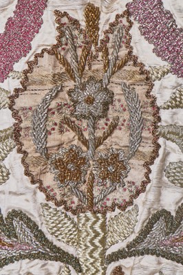 Lot 400 - A good embroidered satin Mehrab panel, Turkish, Ottoman, circa 1900