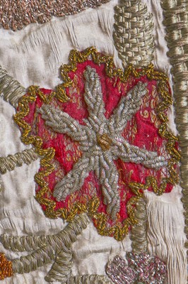 Lot 400 - A good embroidered satin Mehrab panel, Turkish, Ottoman, circa 1900