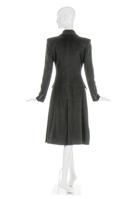 Lot 10 - Alexander McQueen black cashmere coat, probably 'It's a Jungle Out There' Autumn-Winter 1997-98