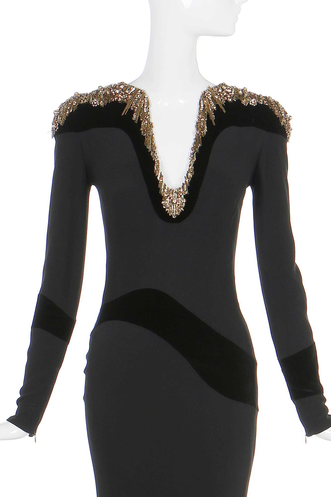 Alexander mcqueen by sarah burton black deals and gold dress