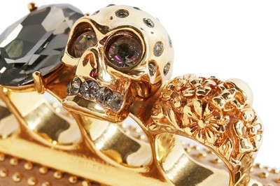 Lot 108 - Alexander McQueen by Sarah Burton gilt studded knuckle-duster clutch, 2011