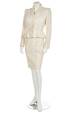 Lot 160 - A John Galliano ivory broderie anglaise cotton...