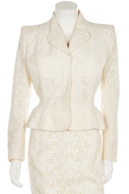 Lot 160 - A John Galliano ivory broderie anglaise cotton...