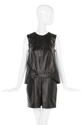 Lot 117 - Alexander McQueen by Sarah Burton black leather dress, McQ Spring-Summer 2016