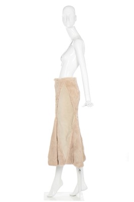 Lot 16 - Alexander McQueen suede and rabbit fur skirt, 'Eshu', Autumn-Winter 2000-01