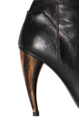 Lot 240 - Alexander McQueen pair of black leather Buccaneer boots, 'Irere', Spring-Summer 2003