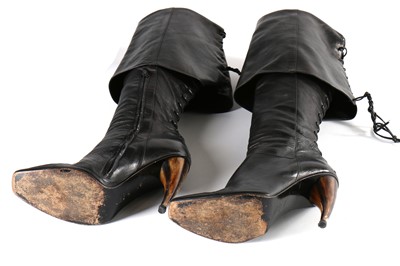 Lot 240 - Alexander McQueen pair of black leather Buccaneer boots, 'Irere', Spring-Summer 2003