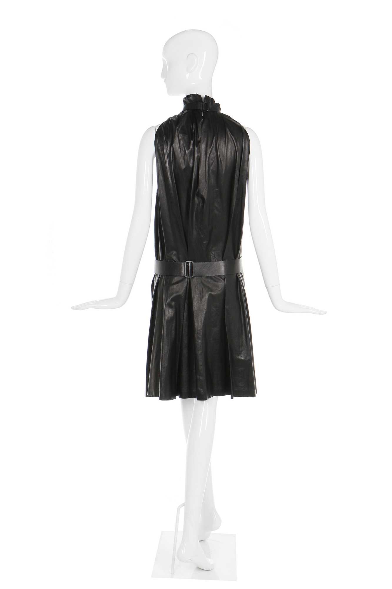Lot 24 - Alexander McQueen soft black kid leather dress, 'Irere', Spring-Summer 2003