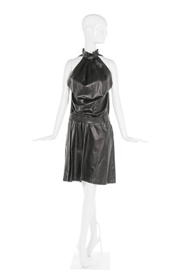 Lot 24 - Alexander McQueen soft black kid leather dress, 'Irere', Spring-Summer 2003