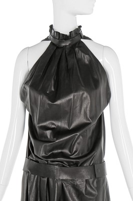 Lot 24 - Alexander McQueen soft black kid leather dress, 'Irere', Spring-Summer 2003