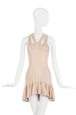 Lot 29 - Alexander McQueen tan leather dress, pre-Spring collection 2004