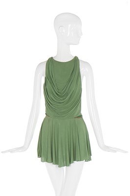Lot 42 - Alexander McQueen draped green jersey cocktail dress, 'Neptune', Spring-Summer 2006