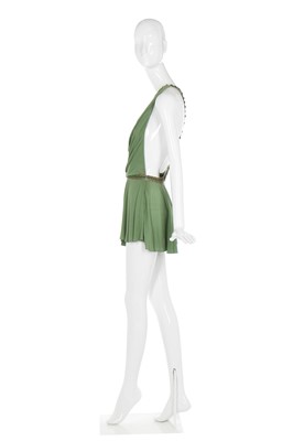 Lot 42 - Alexander McQueen draped green jersey cocktail dress, 'Neptune', Spring-Summer 2006