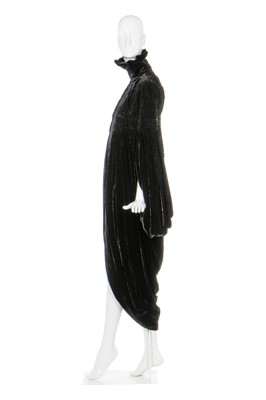 Lot 44 - Alexander McQueen shirred black velvet opera coat, 'Widows of Culloden', Autumn-Winter 2006-07