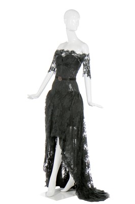 Lot 47 - Alexander McQueen black lace 'pannier' evening dress, 'Sarabande', Spring-Summer 2007