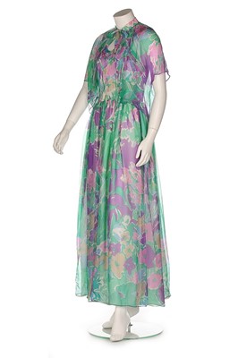 Lot 183 - Princess Margaret's printed chiffon evening...